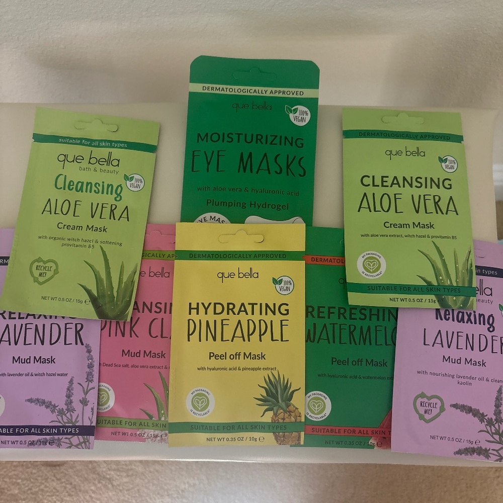 QUE BELLA FACE MASKS BUNDLE NWT